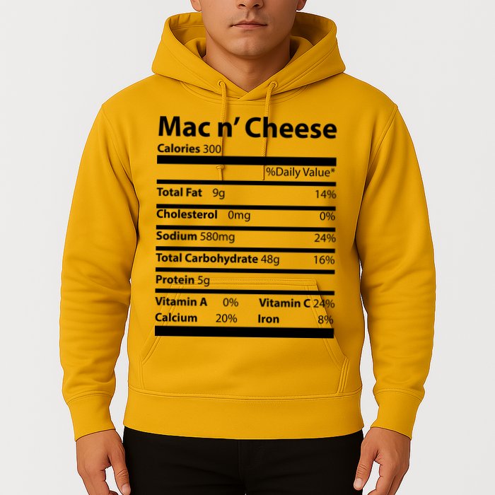 Funny Thanksgiving Mac N Cheese Nutrients Facts Hoodie