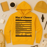Funny Thanksgiving Mac N Cheese Nutrients Facts Hoodie