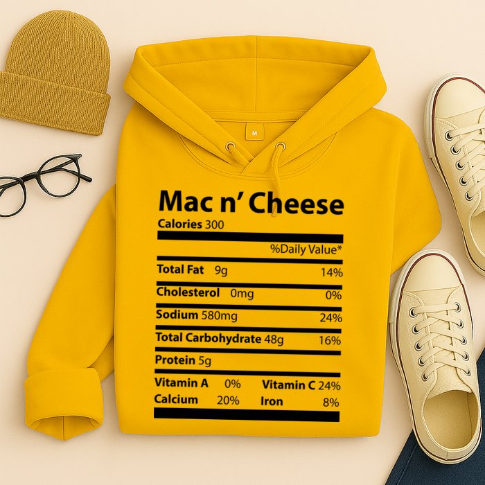 Funny Thanksgiving Mac N Cheese Nutrients Facts Hoodie