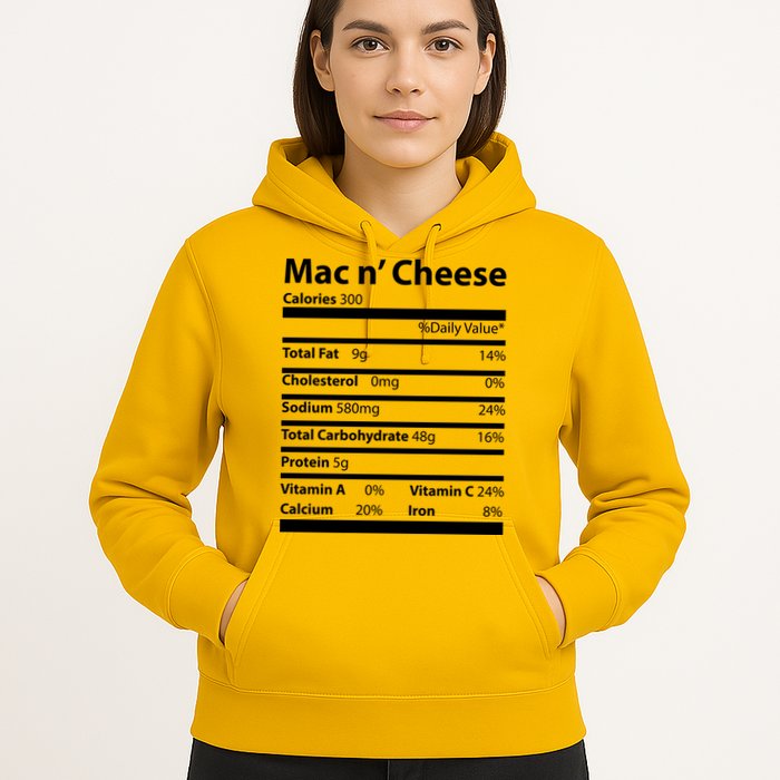 Funny Thanksgiving Mac N Cheese Nutrients Facts Hoodie
