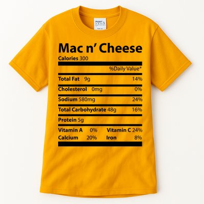 Funny Thanksgiving Mac N Cheese Nutrients Facts Tall T-Shirt