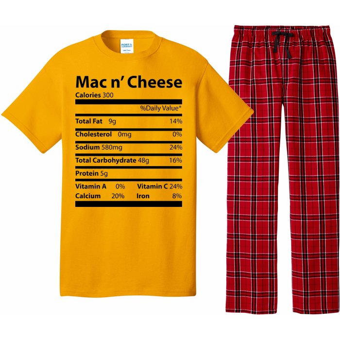 Funny Thanksgiving Mac N Cheese Nutrients Facts Pajama Set