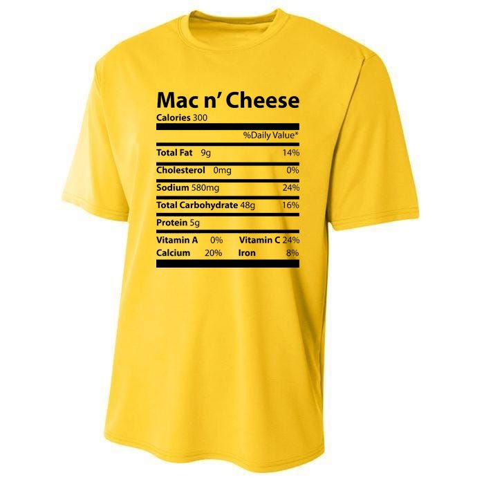 Funny Thanksgiving Mac N Cheese Nutrients Facts Youth Performance Sprint T-Shirt