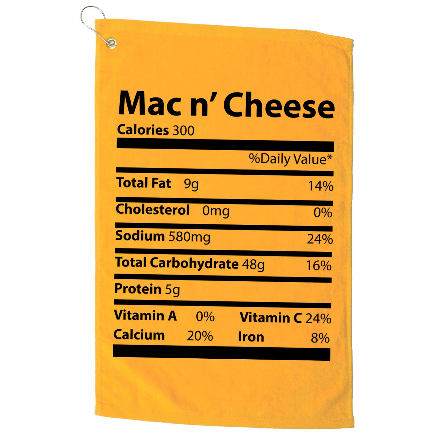 Funny Thanksgiving Mac N Cheese Nutrients Facts Golf Towel