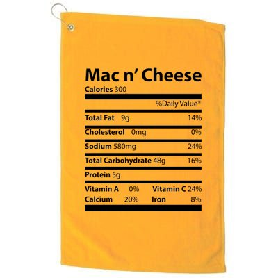 Funny Thanksgiving Mac N Cheese Nutrients Facts Platinum Collection Golf Towel