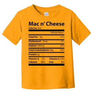 Funny Thanksgiving Mac N Cheese Nutrients Facts Toddler T-Shirt