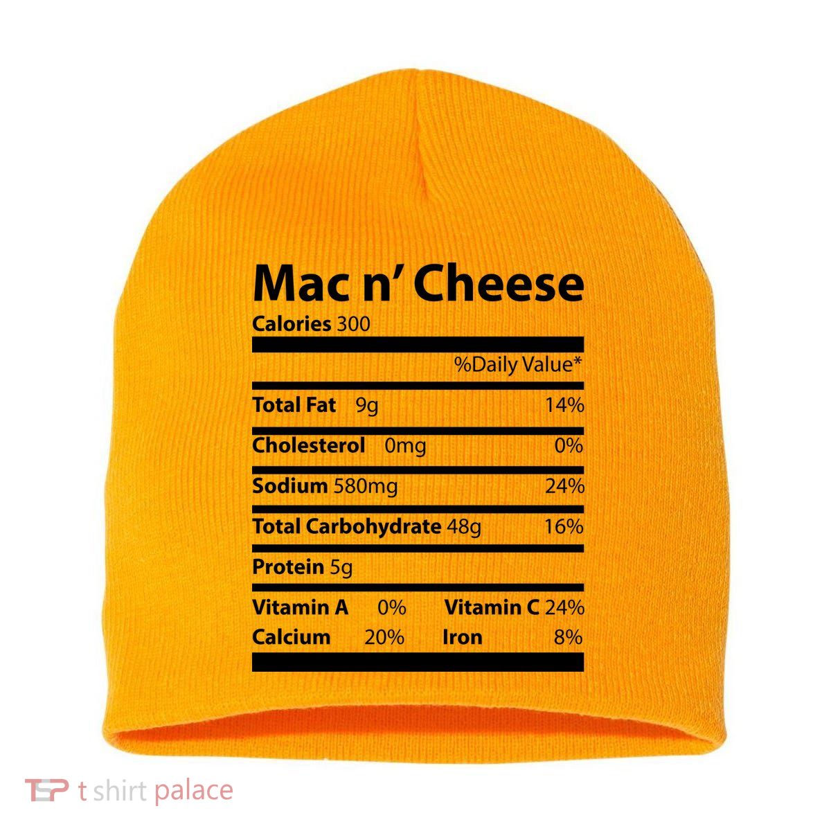 Funny Thanksgiving Mac N Cheese Nutrients Facts Short Acrylic Beanie