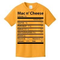 Funny Thanksgiving Mac N Cheese Nutrients Facts Kids T-Shirt