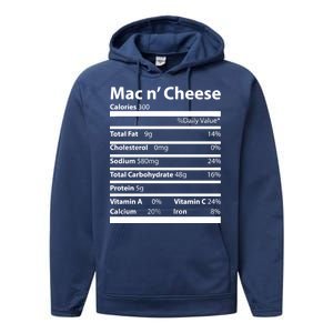 Funny Thanksgiving Mac N Cheese Nutrients Facts Performance Fleece Hoodie