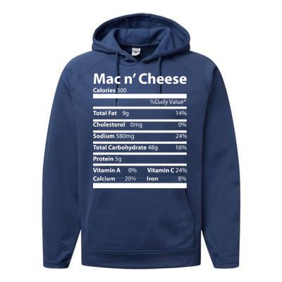 Funny Thanksgiving Mac N Cheese Nutrients Facts Performance Fleece Hoodie