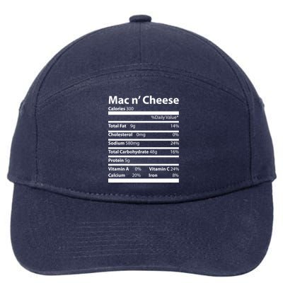 Funny Thanksgiving Mac N Cheese Nutrients Facts 7-Panel Snapback Hat