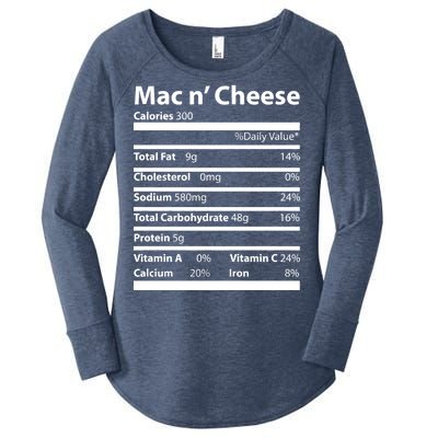 Funny Thanksgiving Mac N Cheese Nutrients Facts Women's Perfect Tri Tunic Long Sleeve Shirt