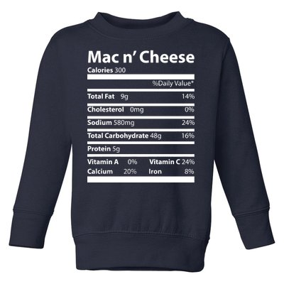 Funny Thanksgiving Mac N Cheese Nutrients Facts Toddler Sweatshirt