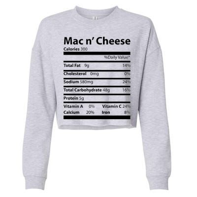 Funny Thanksgiving Mac N Cheese Nutrients Facts Cropped Pullover Crew