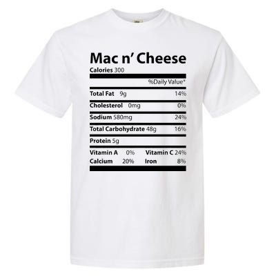 Funny Thanksgiving Mac N Cheese Nutrients Facts Garment-Dyed Heavyweight T-Shirt