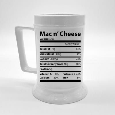 Funny Thanksgiving Mac N Cheese Nutrients Facts Beer Stein