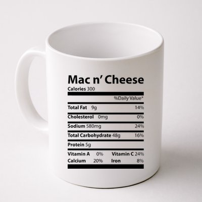 Funny Thanksgiving Mac N Cheese Nutrients Facts Coffee Mug