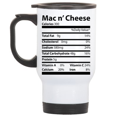 Funny Thanksgiving Mac N Cheese Nutrients Facts Stainless Steel Travel Mug