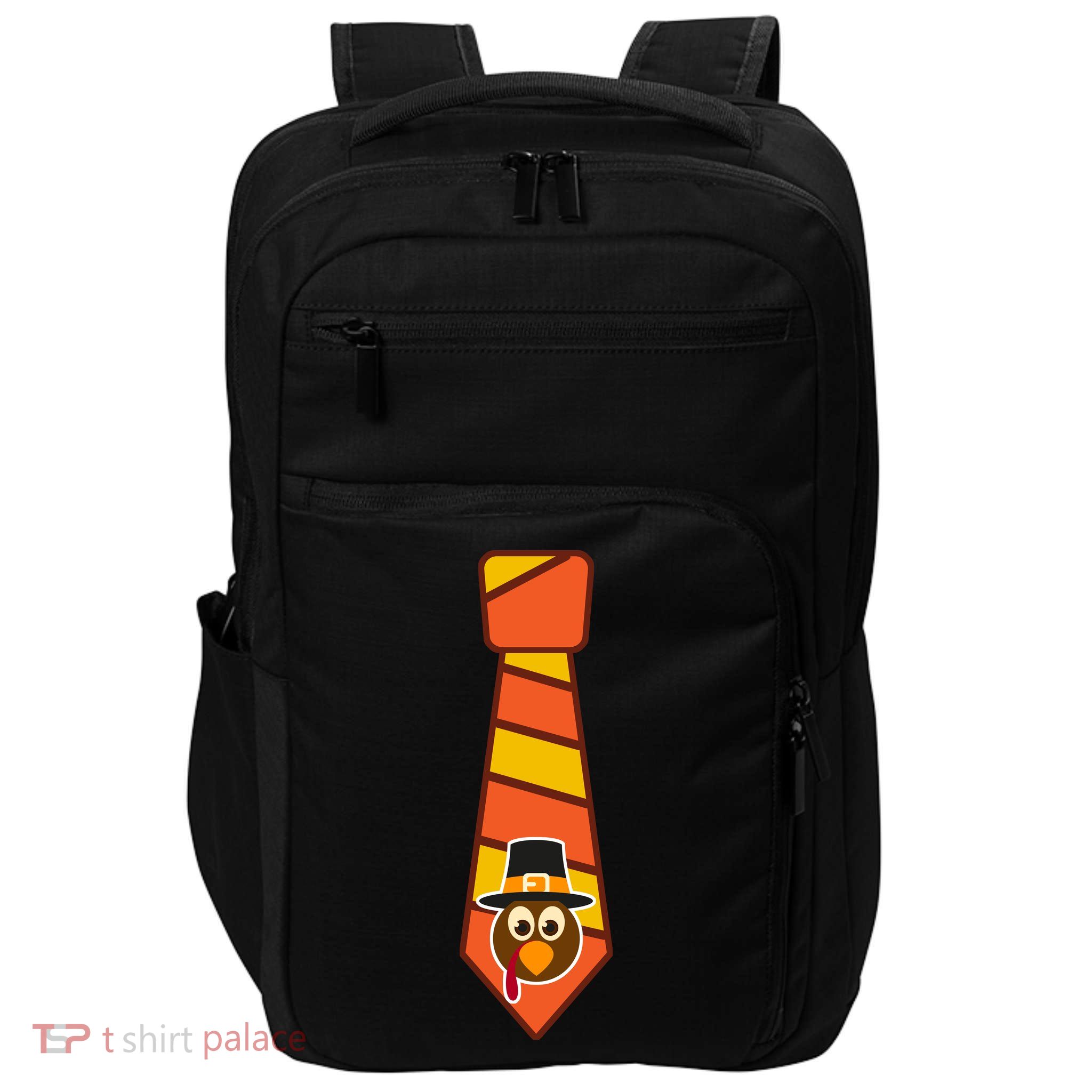 Funny Thanksgiving Tie Turkey Impact Tech Backpack