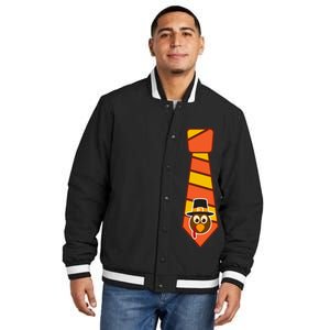 Funny Thanksgiving Tie Turkey Insulated Varsity Jacket