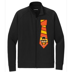 Funny Thanksgiving Tie Turkey Stretch Full-Zip Cadet Jacket