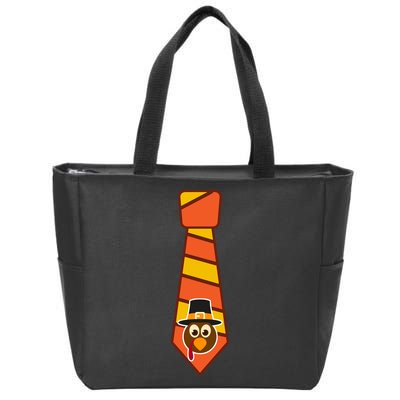 Funny Thanksgiving Tie Turkey Zip Tote Bag