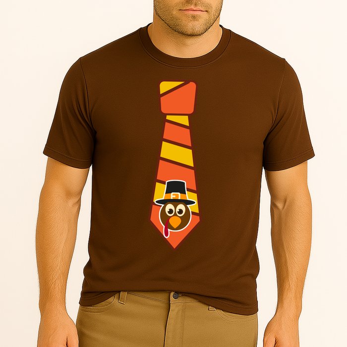 Funny Thanksgiving Tie Turkey Cooling Performance Crew T-Shirt