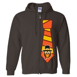 Funny Thanksgiving Tie Turkey Full Zip Hoodie