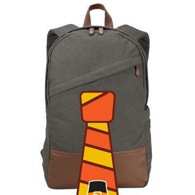 Funny Thanksgiving Tie Turkey Cotton Canvas Backpack