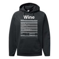 Funny Thanksgiving Wine Nutritional Values Performance Fleece Hoodie