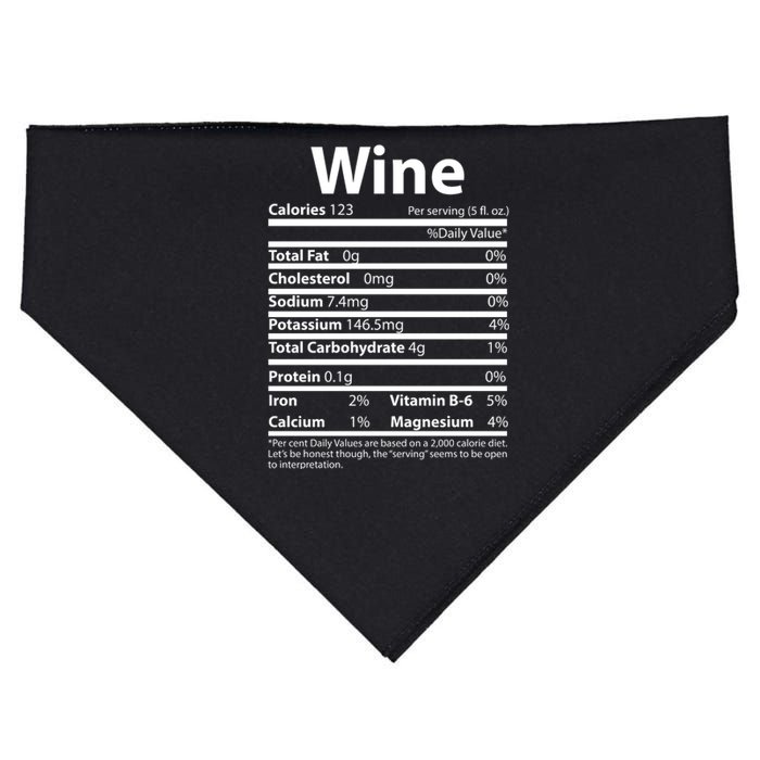 Funny Thanksgiving Wine Nutritional Values USA-Made Doggie Bandana