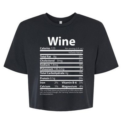 Funny Thanksgiving Wine Nutritional Values Bella+Canvas Jersey Crop Tee