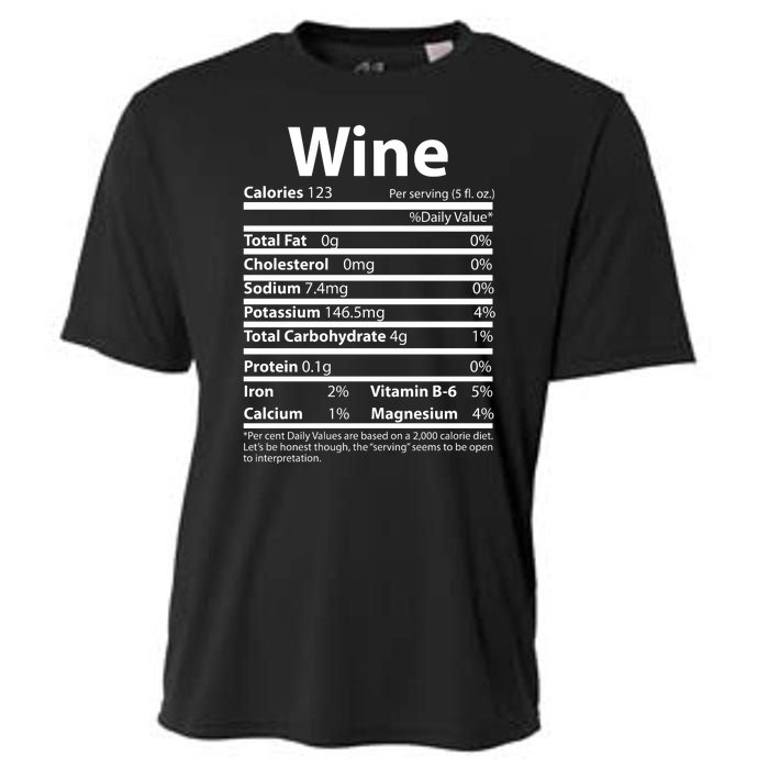 Funny Thanksgiving Wine Nutritional Values Cooling Performance Crew T-Shirt