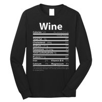 Funny Thanksgiving Wine Nutritional Values Long Sleeve Shirt