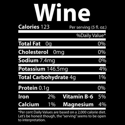 Funny Thanksgiving Wine Nutritional Values T-Shirt