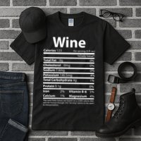Funny Thanksgiving Wine Nutritional Values Tall T-Shirt