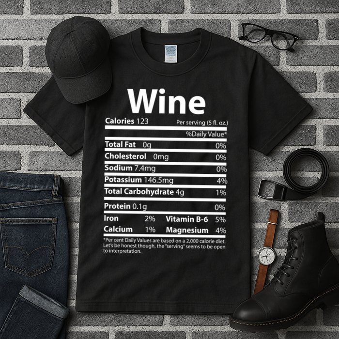 Funny Thanksgiving Wine Nutritional Values Tall T-Shirt