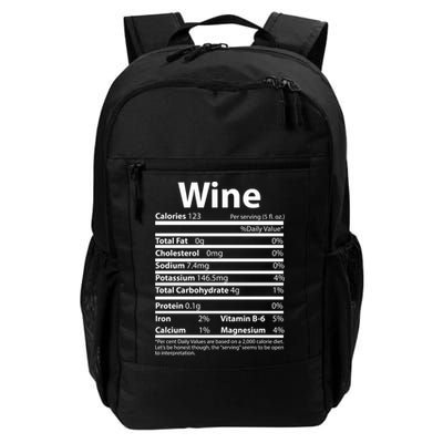 Funny Thanksgiving Wine Nutritional Values Backpack