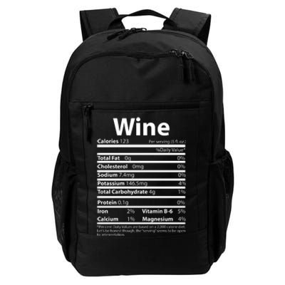 Funny Thanksgiving Wine Nutritional Values Daily Commute Backpack