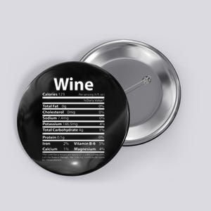 Funny Thanksgiving Wine Nutritional Values Button