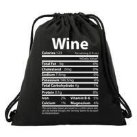 Funny Thanksgiving Wine Nutritional Values Drawstring Bag
