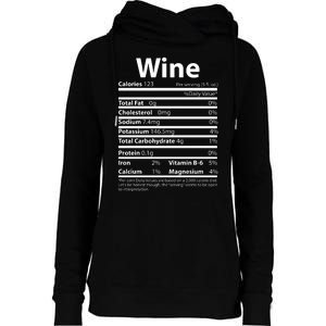 Funny Thanksgiving Wine Nutritional Values Womens Funnel Neck Pullover Hood