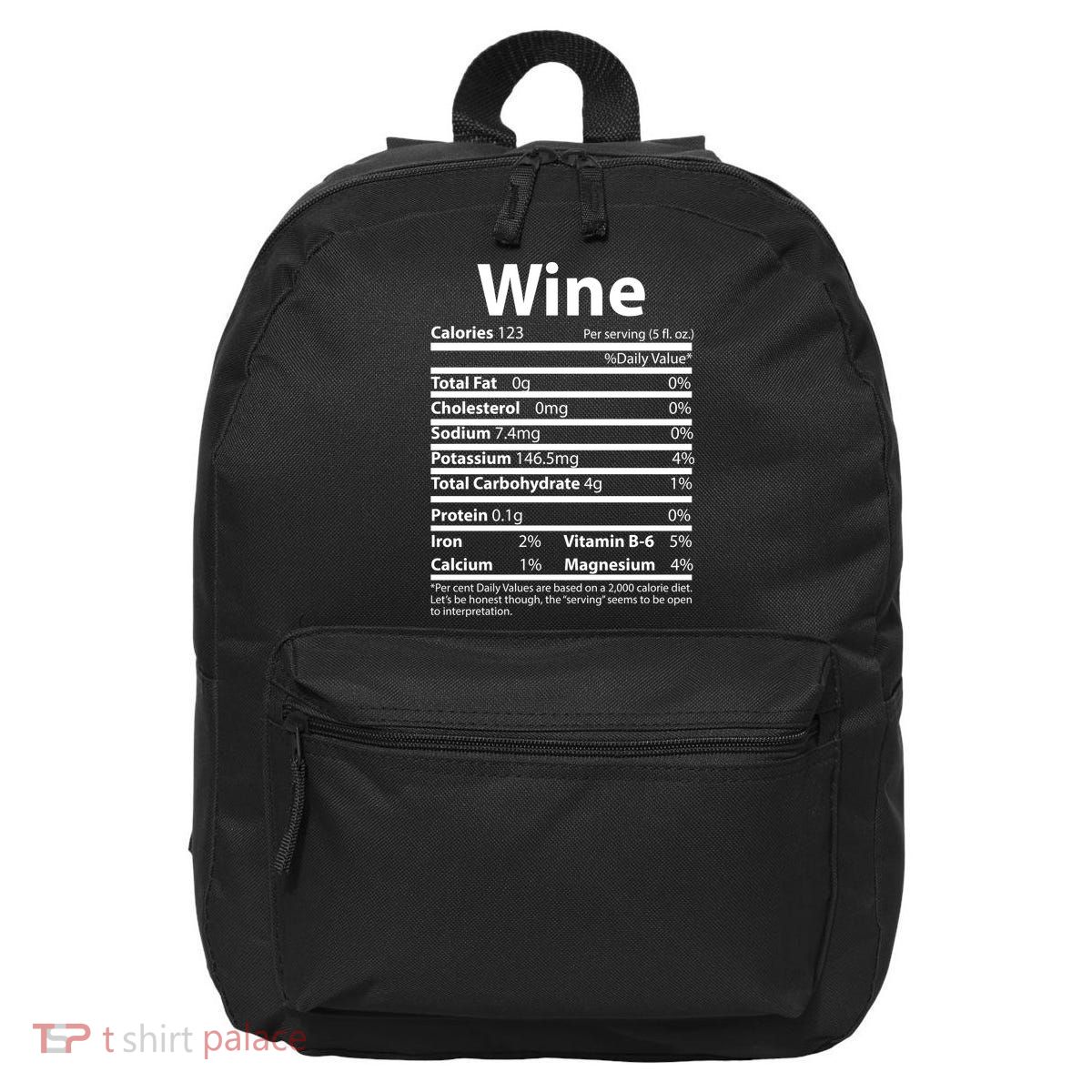 Funny Thanksgiving Wine Nutritional Values 16 in Basic Backpack