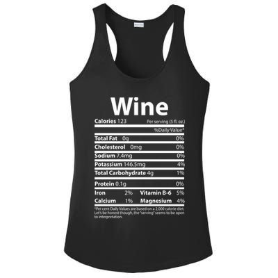Funny Thanksgiving Wine Nutritional Values Ladies PosiCharge Competitor Racerback Tank
