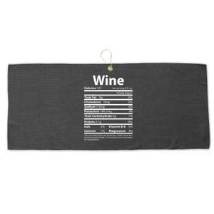 Funny Thanksgiving Wine Nutritional Values Large Microfiber Waffle Golf Towel