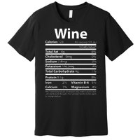 Funny Thanksgiving Wine Nutritional Values Premium T-Shirt