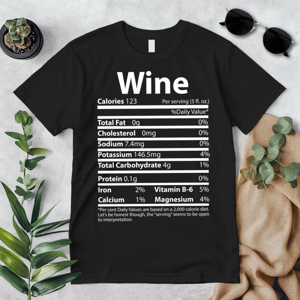 Funny Thanksgiving Wine Nutritional Values Premium T-Shirt
