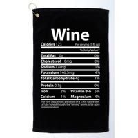 Funny Thanksgiving Wine Nutritional Values Golf Towel