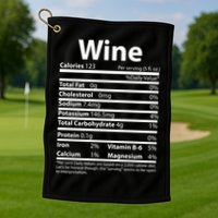 Funny Thanksgiving Wine Nutritional Values Golf Towel