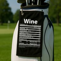 Funny Thanksgiving Wine Nutritional Values Golf Towel